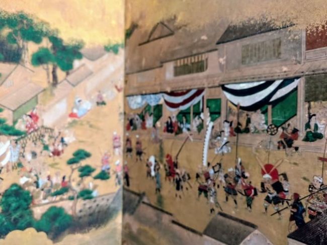汗をかきながら、祇園祭「八幡山」見学